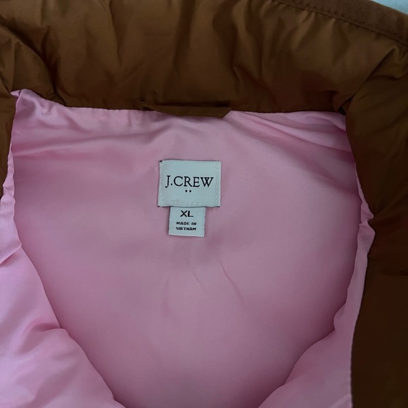 J. Crew Brown Quilted Vest with Pink Lining - Picture 2 of 2